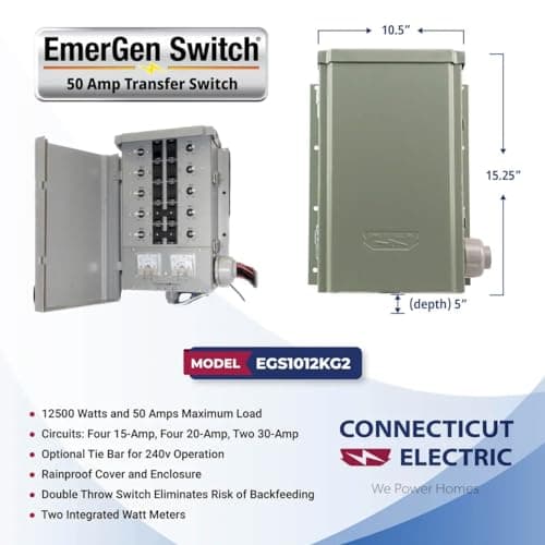 Connecticut Electric EmerGen EGS1012KG2 50A 10-Circuit