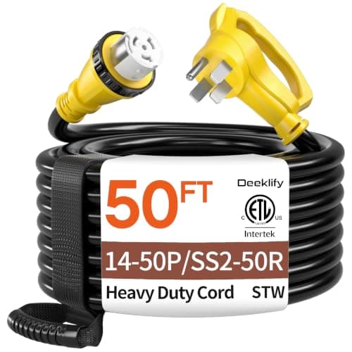 Deeklify 50 ft 50A 14-50P to SS2-50R Cord